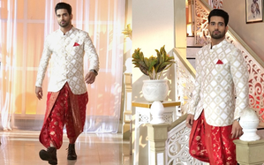 ‘Jamai No. 1’s Abhishek Malik pushes boundaries as Neel, stuns in a red saree as dhoti