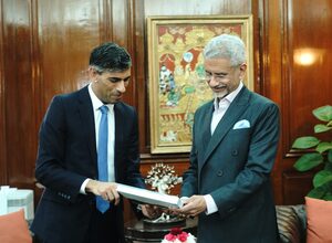 Former UK PM Rishi Sunak calls on EAM Jaishankar in New Delhi