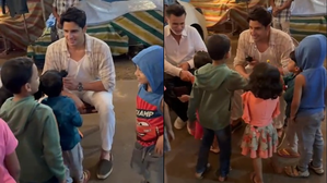 Sidharth Malhotra enjoys playful moments with tiny tots on the sets of ‘Param Sundari’