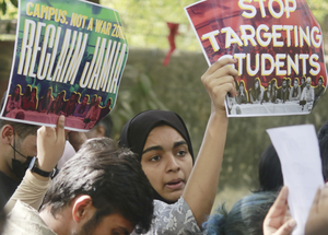 Jamia students protest at Jantar Mantar over suspension of 17 students