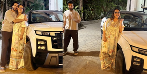 Karanveer drops by Shilpa Shirodkar’s home to show her his swanky new ride