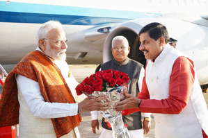 PM Modi arrives in Bhopal for inauguration of GIS-2025