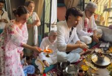 Soha shares glimpse of puja with Kunal, Inaaya on Herath Poshte: ‘Love, peace and prayer’