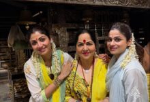 Shilpa Shetty visits temples in her native district, simplicity wins hearts