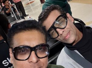 KJo, Ram Kapoor take a selfie, actor asks ‘who’s more jet lagged’