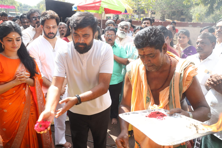 Director Guru’s film featuring Sasikumar in the lead goes on floors with traditional puja