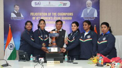 Sports Minister felicitates women’s kabaddi team for winning Asian title