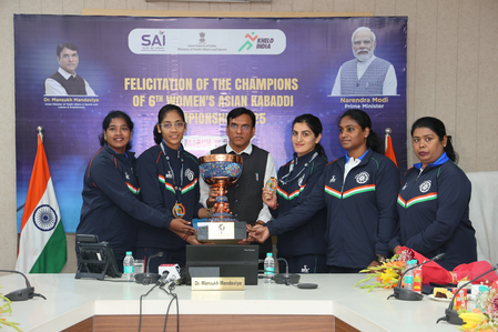 Sports Minister felicitates women’s kabaddi team for winning Asian title