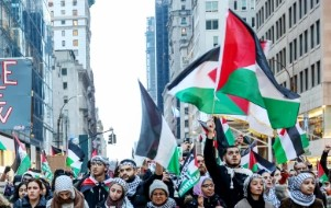 Pro-Palestine protesters rally against Trump administration in New York City