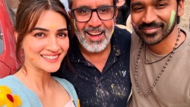 Kriti Sanon, Dhanush get drenched in Holi colours for ‘Tere Ishk Mein’