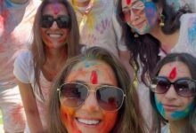 Preity Zinta enjoys a colorful Holi with her little munchkins