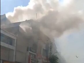 Massive fire at Udaipur’s Bapu Bazaar, family of four rescued