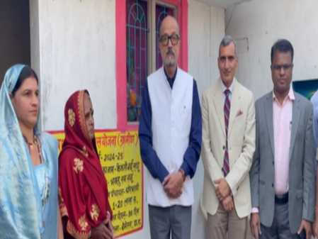 Chhattisgarh: Governor Ramen Deka meets beneficiaries of PM Awas Yojana in Bemetara