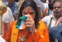 Rajasthan: Controversy erupts after BJP MLA wipes sweat with Tricolour during Tiranga Yatra