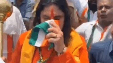 Rajasthan: Controversy erupts after BJP MLA wipes sweat with Tricolour during Tiranga Yatra