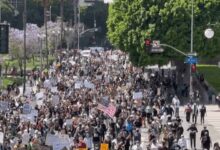 About 700 US Marines being mobilised in response to Los Angeles protests