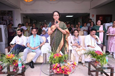 Hema Malini spends an emotional day with widows in Vrindavan, gifts a golf cart for temple visits Hema Malini spends an emotional day with widows in Vrindavan, gifts a golf cart for temple visits