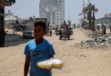 Gazans burn plastic waste to cook in makeshift shelters