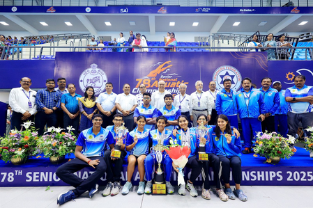 National Aquatics: Shaon Ganguly sets meet record in 400m IM; Karnataka tops medal tally National Aquatics: Shaon Ganguly sets meet record in 400m IM; Karnataka tops medal tally