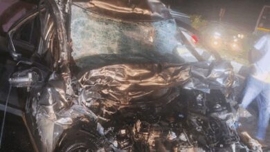 Four of a family killed in car-canter truck collision in K’taka’s Tumakuru