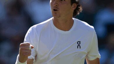 Wimbledon 2025: Fonseca flies past Fearnley; injured Tsitsipas retires