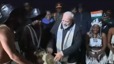 PM Modi joins in on Namibian drums during ceremonial welcome in Windhoek