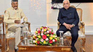 Andhra CM Chandrababu Naidu calls on Governor at Raj Bhavan in Vijayawada