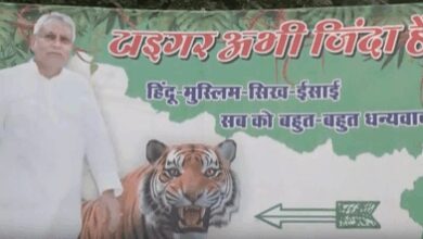 ‘Tiger Abhi Zinda Hai, Hindu Muslim Sikh Isai, thanks to all’: Posters at CM Nitish’s residence ‘Tiger Abhi Zinda Hai, Hindu Muslim Sikh Isai, thanks to all’: Posters at CM Nitish’s residence