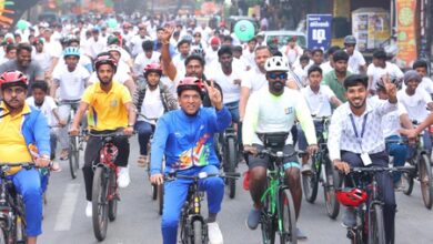Mansukh Mandaviya officiates first anniversary of Fit India Sundays with cycling event in Puducherry