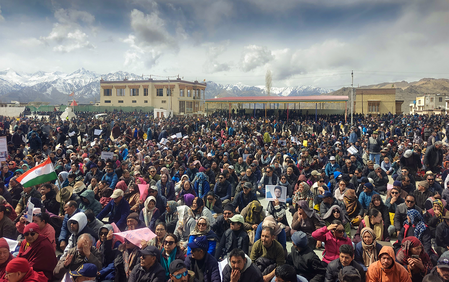 Rally in Leh, complete shutdown in Kargil, demanding statehood for Ladakh Rally in Leh, complete shutdown in Kargil, demanding statehood for Ladakh