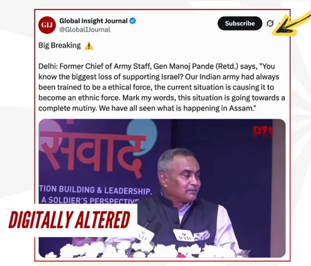 Govt warns of deepfake video of former Army Chief circulated online with misleading claims Govt warns of deepfake video of former Army Chief circulated online with misleading claims