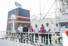 Sonowal felicitates crew of LPG ships Shivalik and Nanda Devi