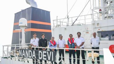 Sonowal felicitates crew of LPG ships Shivalik and Nanda Devi