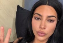 Kim Kardashian has dramatic tumble into bush wearing towering heels