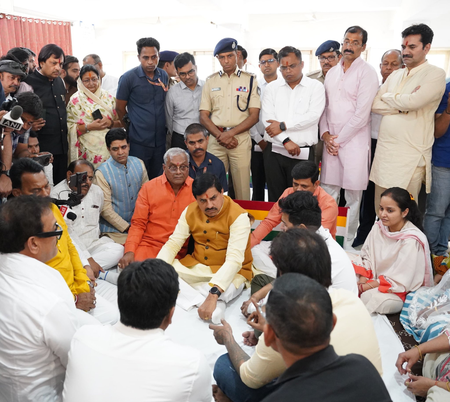 MP CM Mohan Yadav meets kin of Indore fire incident victims