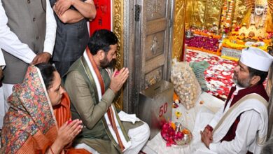 Haryana CM Saini, wife Suman pay obeisance at Mata Mansa Devi Temple