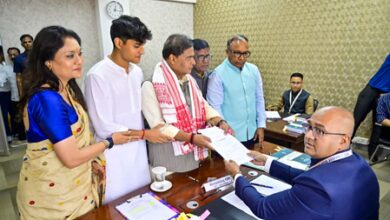 Assam CM submits nomination after roadshow