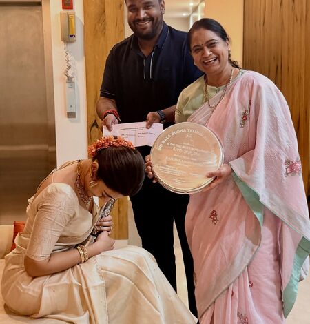 Rashmika Mandanna’s mother-in-law proudly flaunts her Telangana Gaddar Film Award