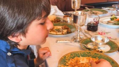 Ibrahim Ali Khan shares a sneak peek of little Taimur busy devouring Eid-special biryani