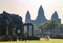 Huge crowds of tourists enjoy equinox sunrise at Cambodia’s iconic Angkor Wat
