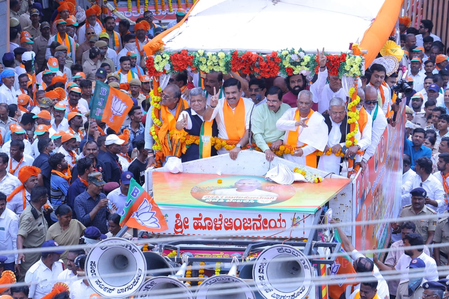 Karnataka bypolls: BJP candidates file nominations as Yediyurappa, Pralhad Joshi join processions Karnataka bypolls: BJP candidates file nominations as Yediyurappa, Pralhad Joshi join processions