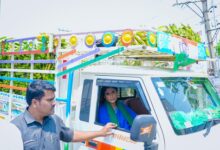 Andhra Congress chief Sharmila drives truck loaded with bananas to highlight farmers’ plight