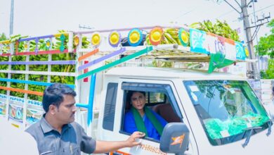 Andhra Congress chief Sharmila drives truck loaded with bananas to highlight farmers’ plight