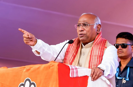 Kharge pitches five guarantees, slams BJP in Assam rally