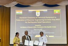 India hands over post-earthquake building inspection equipment to Myanmar