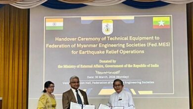 India hands over post-earthquake building inspection equipment to Myanmar