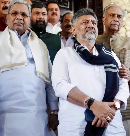 Hectic activity in K’taka Cong: Shivakumar camps in Delhi; Siddaramaiah meets supporters
