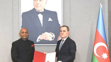 Envoy-designate Abhay Kumar meets Azerbaijan FM, presents letter of credence