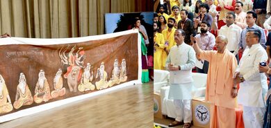 CM Yogi watches theatrical performance of ‘Anandamath’, honours artists and alumni CM Yogi watches theatrical performance of ‘Anandamath’, honours artists and alumni