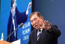 Ex-Japan PM calls for Seoul-Tokyo cooperation at UN level to help reopen Strait of Hormuz